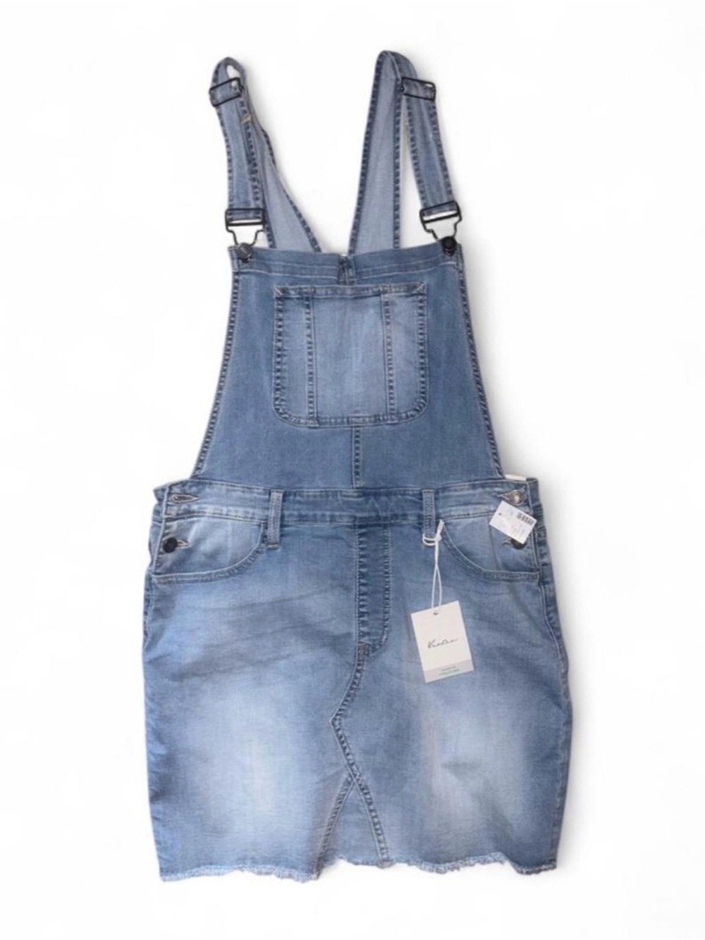 KanCan Light Blue Denim Overall Skirt Romper